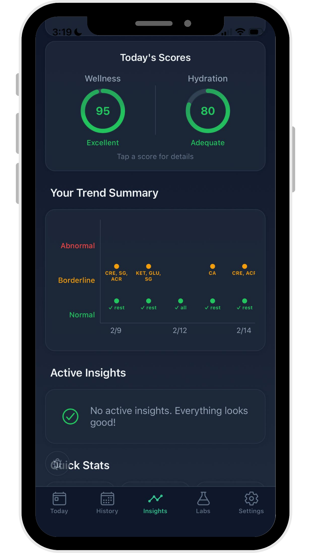 Attune app insights screen
